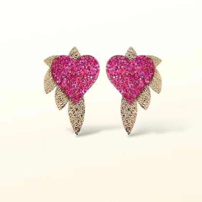 Boucles d’oreilles en cuir Cœur de Pirate
