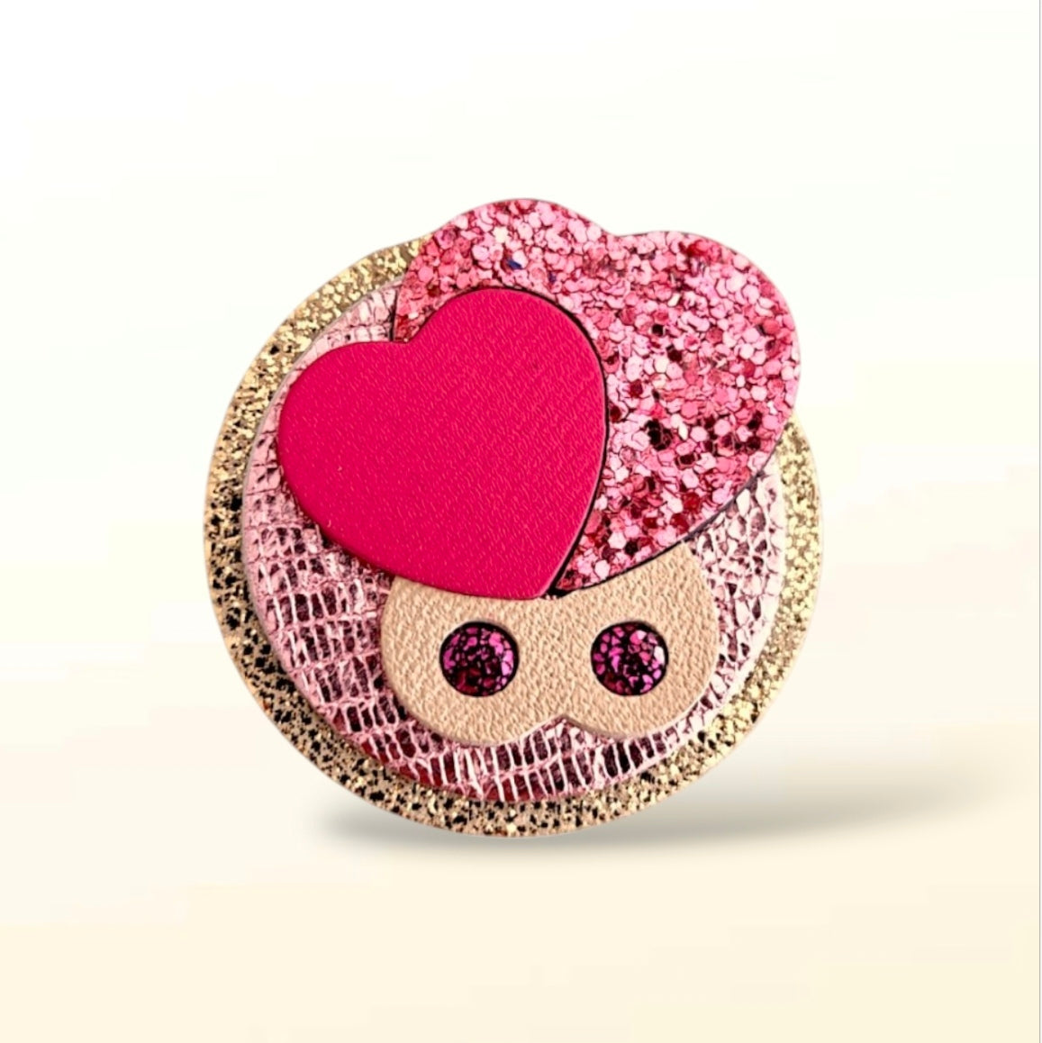 Broche en cuir Anne-Marie 🎀