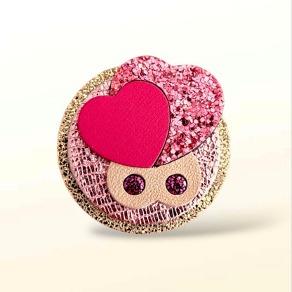 Broche en cuir Anne-Marie 🎀