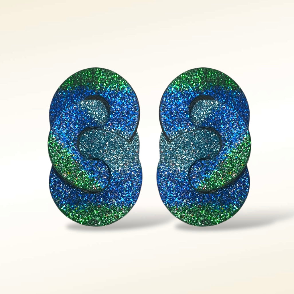 Boucles d'oreilles en cuir Swann Glitter