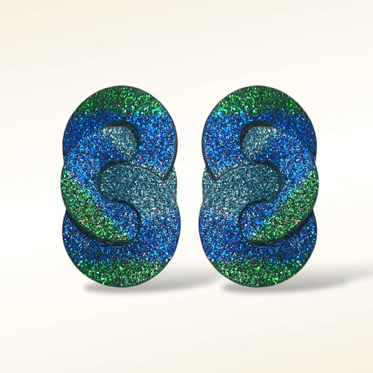 Boucles d'oreilles en cuir Swann Glitter