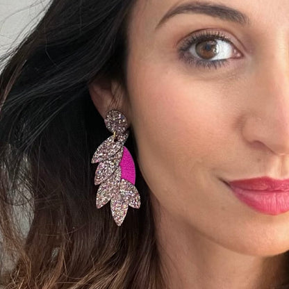 Boucles d’oreilles en cuir Colibri Glitter