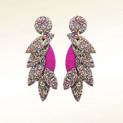 Boucles d’oreilles en cuir Colibri Glitter
