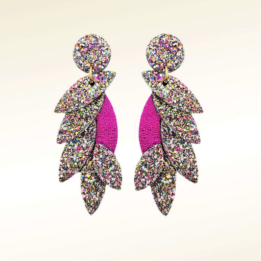 Boucles d’oreilles en cuir Colibri Glitter