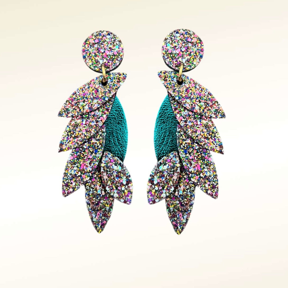 Boucles d’oreilles en cuir Colibri Glitter