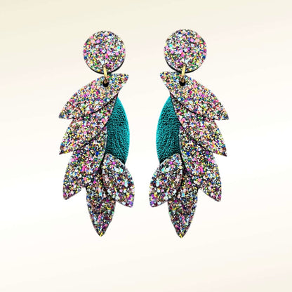 Boucles d’oreilles en cuir Colibri Glitter