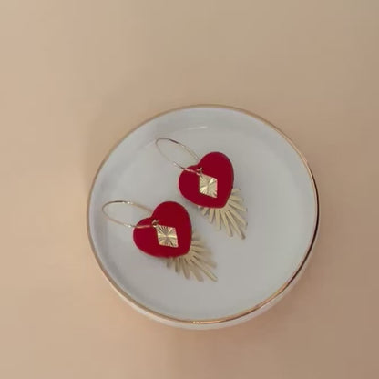 Boucles d'oreilles Valentine en cuir (Réversibles 2 en 1)