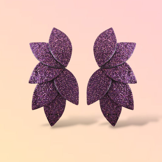 Boucles d'oreilles en cuir Dahlia XL Glitter