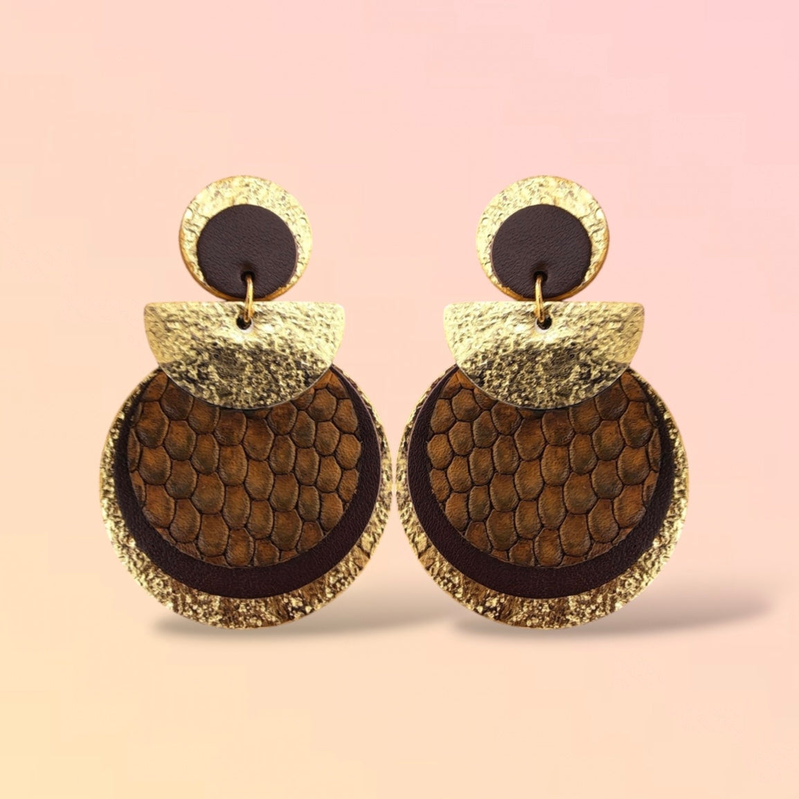 Boucles d'oreilles en cuir Nomade