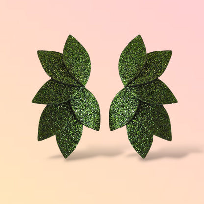 Boucles d'oreilles en cuir Dahlia XL Glitter