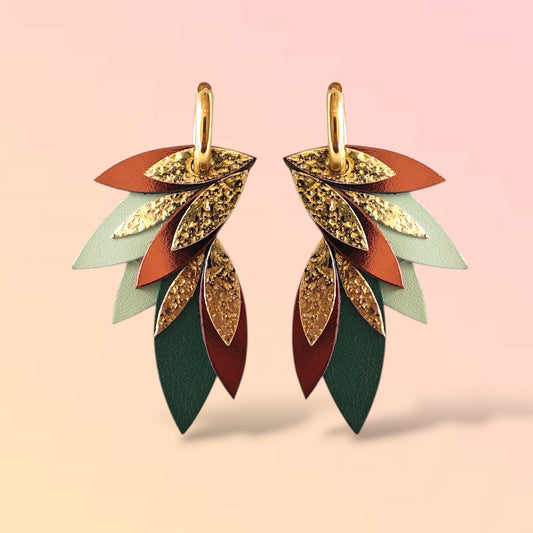 Boucles d'oreilles en cuir Miss Fidji (Créoles)