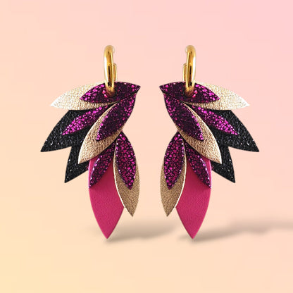 Boucles d'oreilles en cuir Miss Fidji (Créoles)