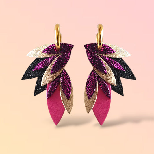 Boucles d'oreilles en cuir Miss Fidji (Créoles)