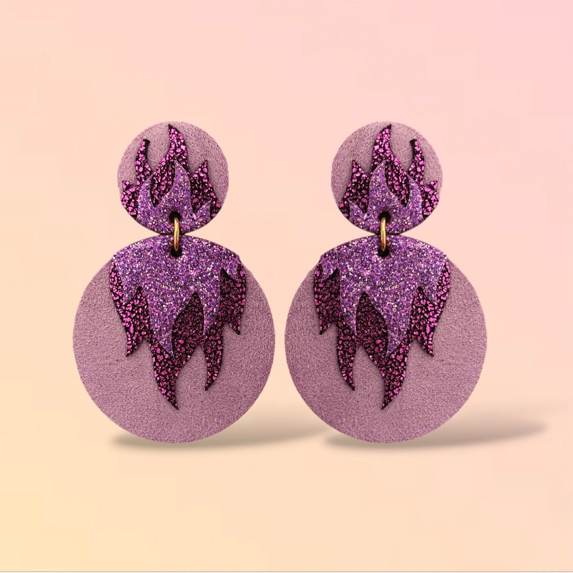 Boucles d'oreilles en cuir Chili Pepper Glitter