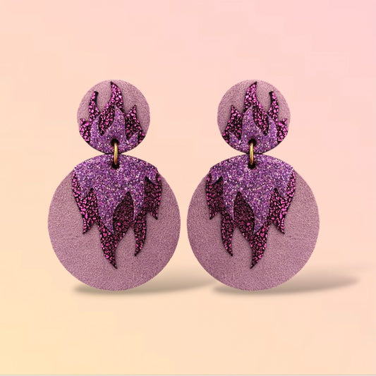Boucles d'oreilles en cuir Chili Pepper Glitter