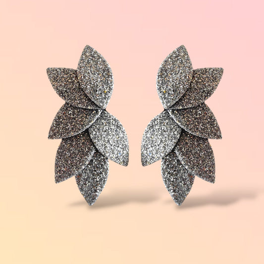 Boucles d'oreilles en cuir Dahlia XL Glitter