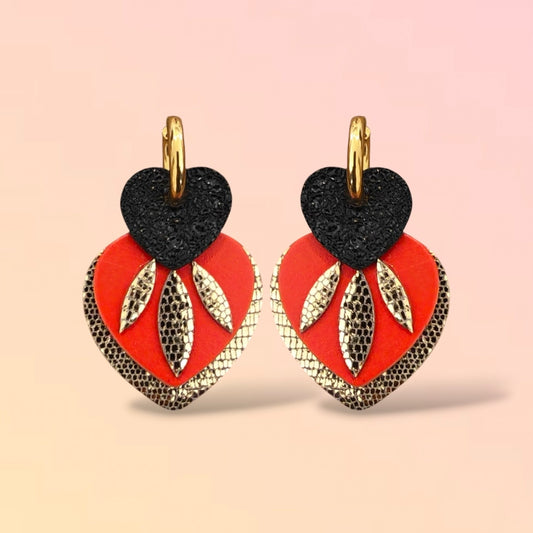 Boucles d'oreilles en cuir Valentina (créoles)