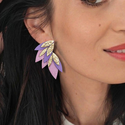 Boucles d'oreilles en cuir Miss Fidji Glitter