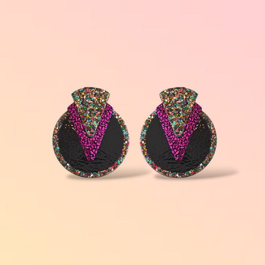 Boucles d'oreilles en cuir Pixie Glitter