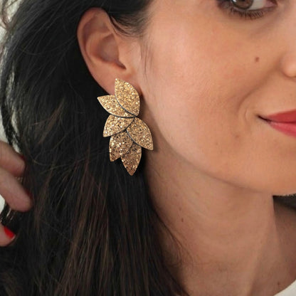 Boucles d'oreilles en cuir Dahlia XL Glitter