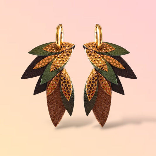 Boucles d'oreilles en cuir Miss Fidji (Créoles)