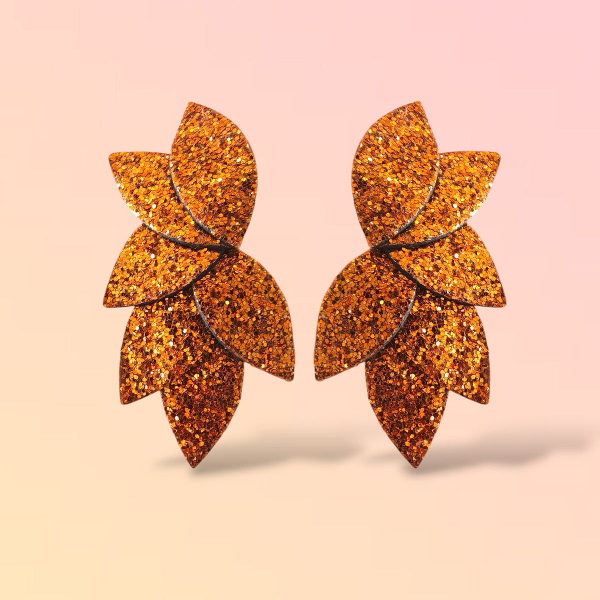 Boucles d'oreilles en cuir Dahlia XL Glitter