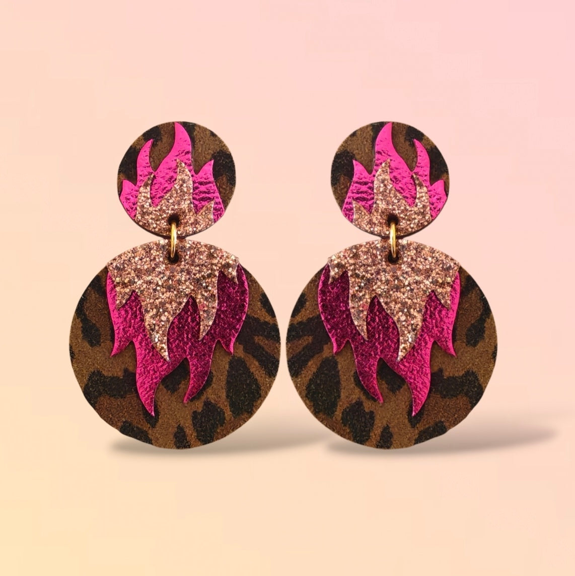 Boucles d'oreilles en cuir Chili Pepper Glitter