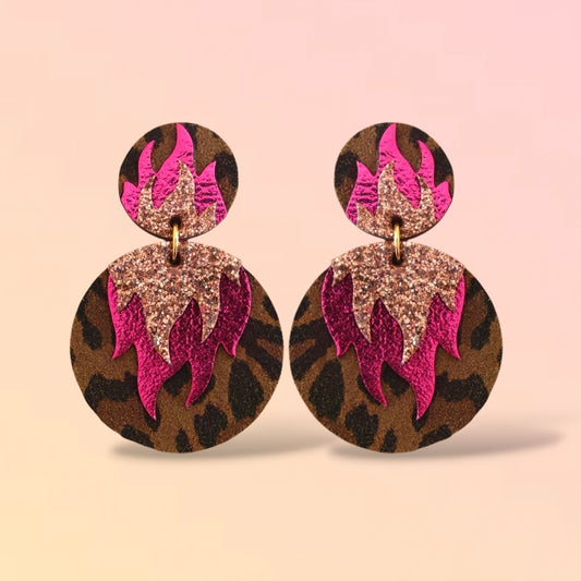 Boucles d'oreilles en cuir Chili Pepper Glitter