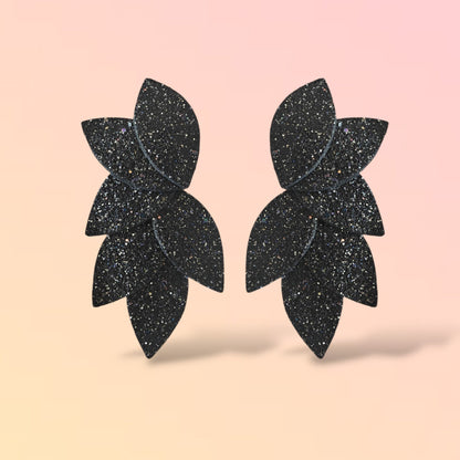 Boucles d'oreilles en cuir Dahlia XL Glitter