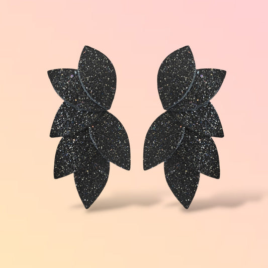 Boucles d'oreilles en cuir Dahlia XL Glitter