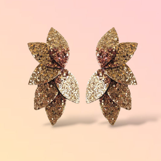 Boucles d'oreilles en cuir Dahlia XL Glitter