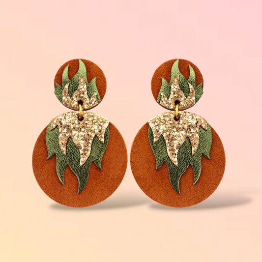 Boucles d'oreilles en cuir Chili Pepper Glitter