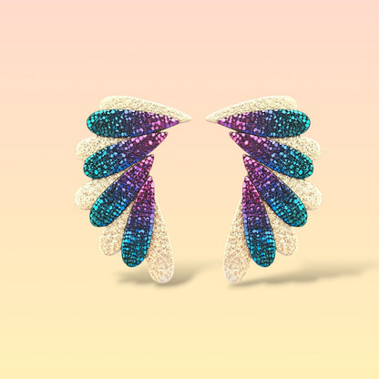 Boucles d'oreilles en cuir Aqua