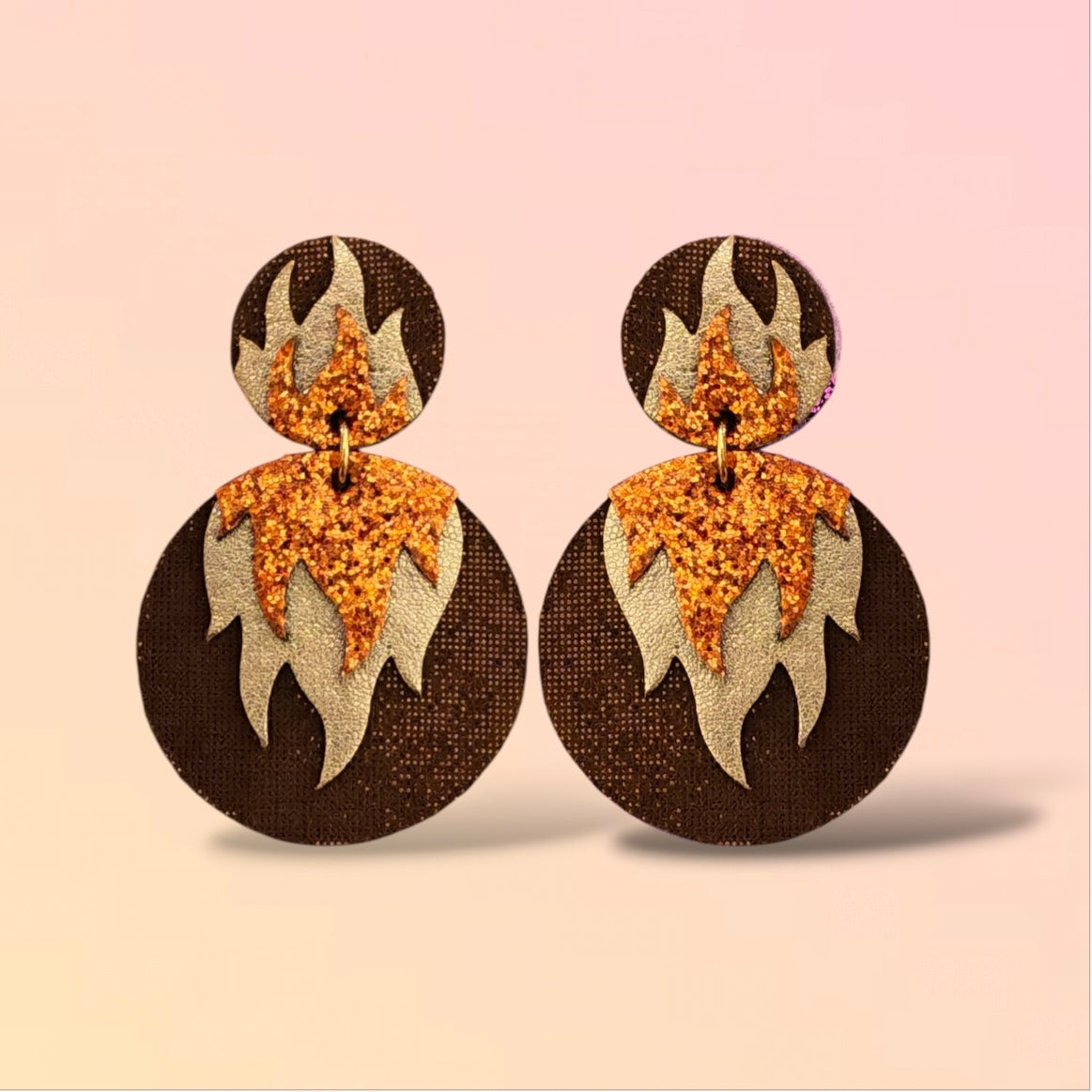 Boucles d'oreilles en cuir Chili Pepper Glitter