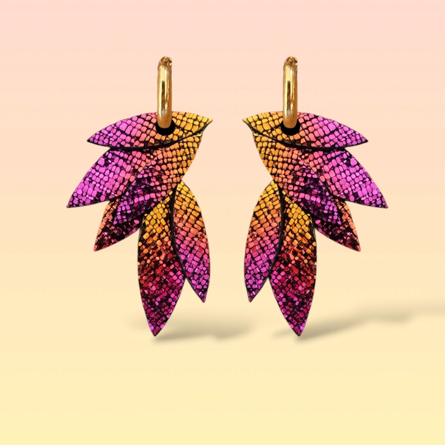 Boucles d'oreilles en cuir Fidji (Créoles)