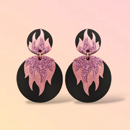 Boucles d'oreilles en cuir Chili Pepper Glitter