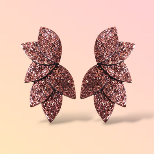 Boucles d'oreilles en cuir Dahlia XL Glitter