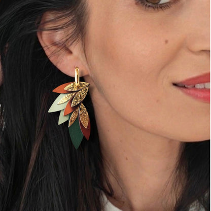 Boucles d'oreilles en cuir Miss Fidji (Créoles)