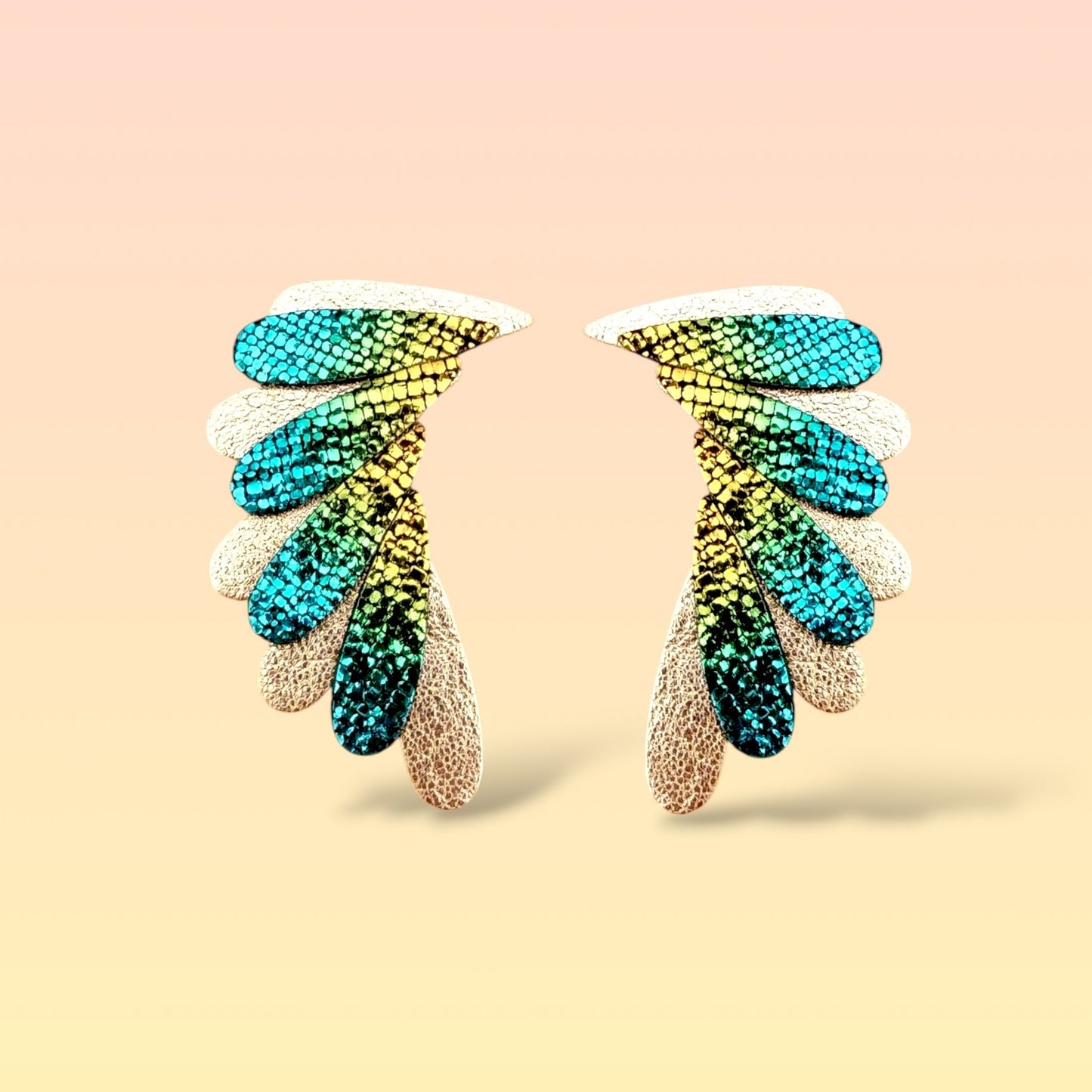 Boucles d'oreilles en cuir Aqua