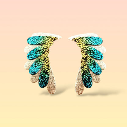 Boucles d'oreilles en cuir Aqua