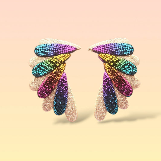 Boucles d'oreilles en cuir Aqua