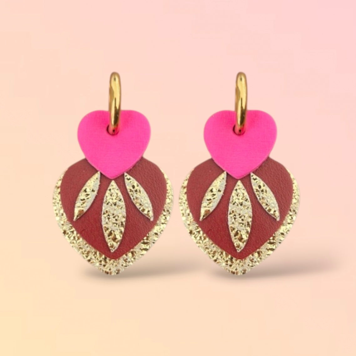 Boucles d'oreilles en cuir Valentina (créoles)