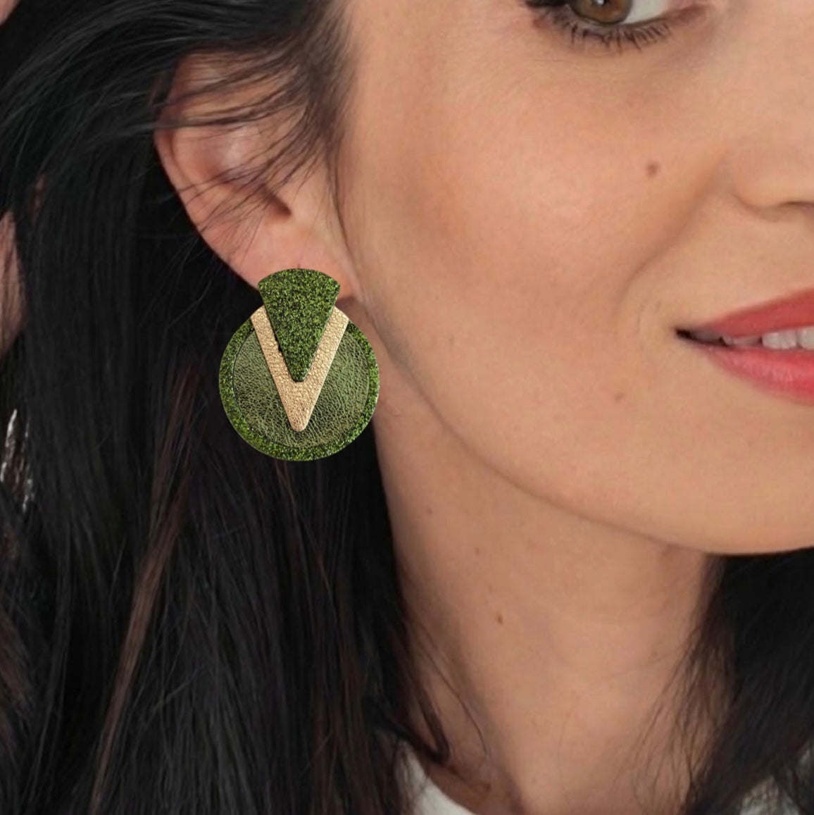 Boucles d'oreilles en cuir Pixie Glitter