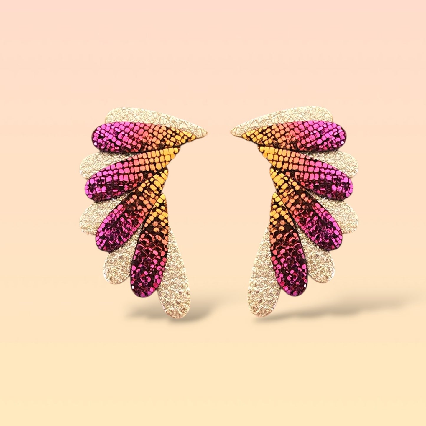 Boucles d'oreilles en cuir Aqua