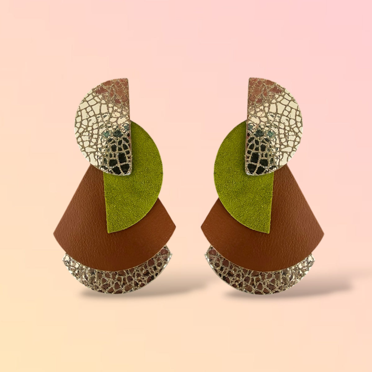 Boucles d'oreilles en cuir Polka