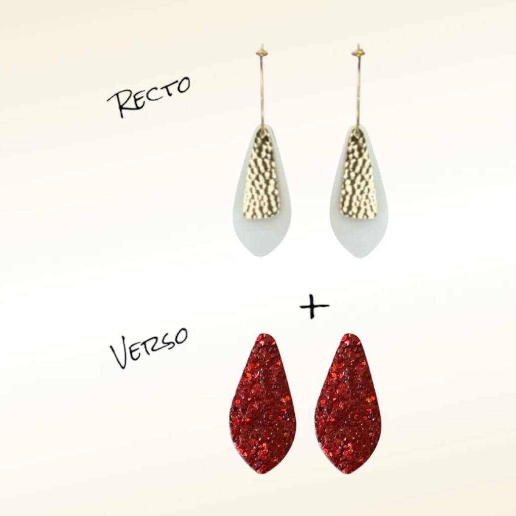 Boucles d'oreilles en cuir Dana (Réversibles 2 en 1)