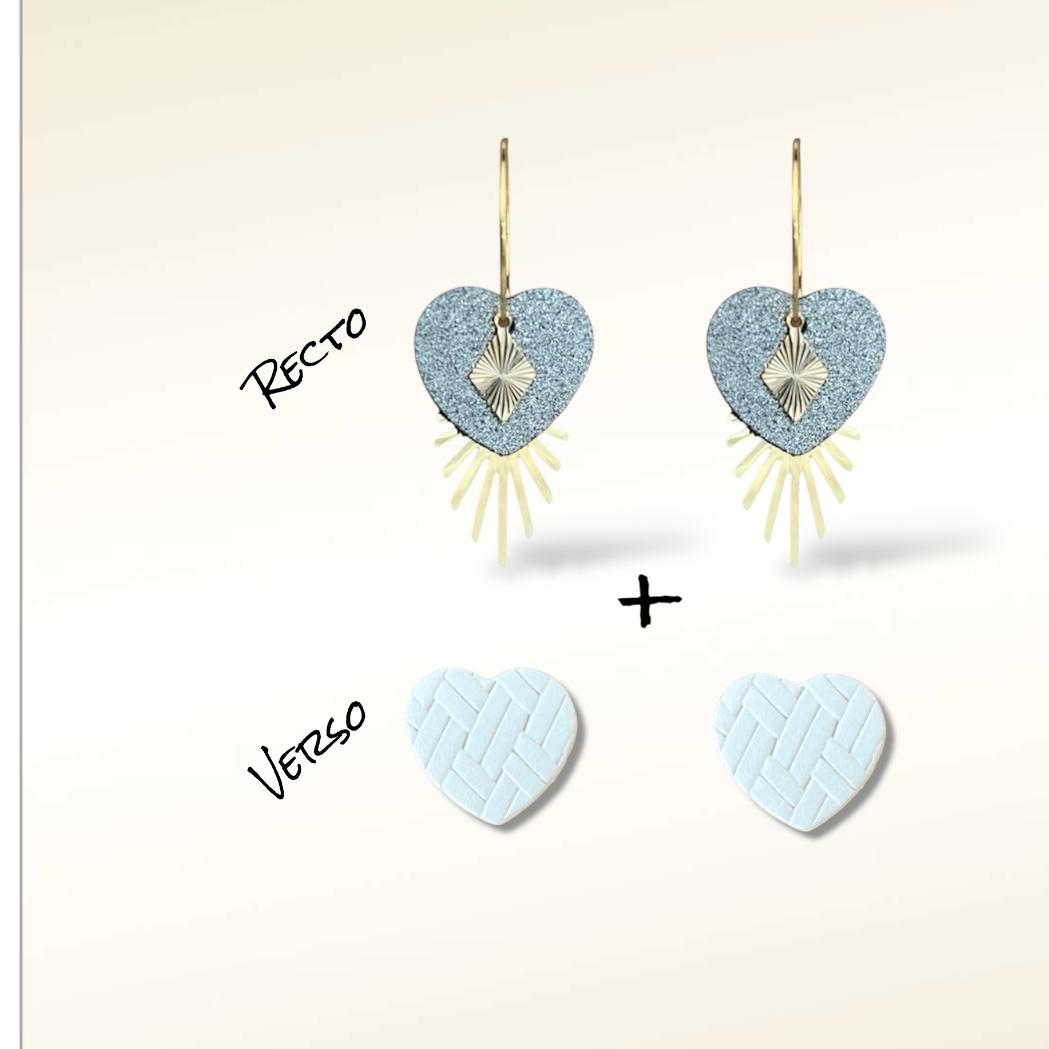 Boucles d'oreilles Valentine en cuir (Réversibles 2 en 1)