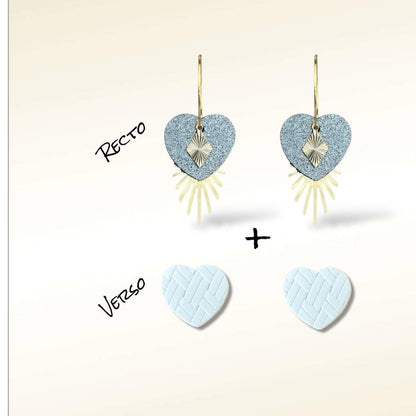 Boucles d'oreilles Valentine en cuir (Réversibles 2 en 1)